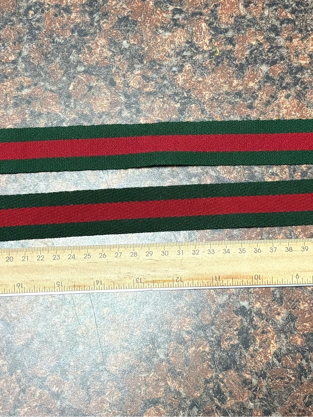 Gucci Green and Red Striped Webbing Strap